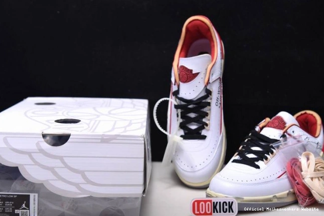 Official Maikesneakers Red Low Retro DJ4375-106 2 SP Jordan White Off-White 0702